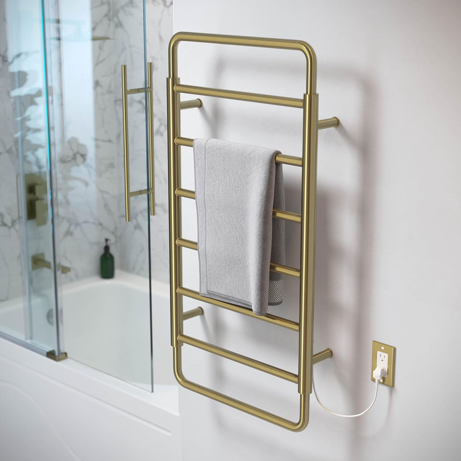 Swiss Madison Ivy 8-Bar Electric Towel Warmer Brushed Gold