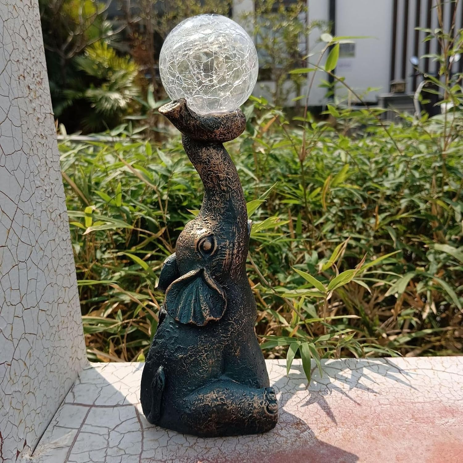 Solar Angel and Elephant Garden Statues - Outdoor Decor