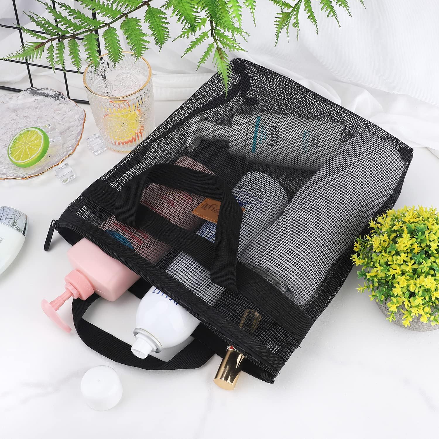 Ayieyill Portable Shower Caddy with Zipper - Black