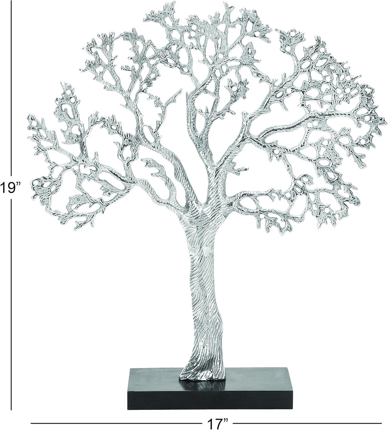 Deco 79 Silver Black Tree Sculpture Home Decor Statue