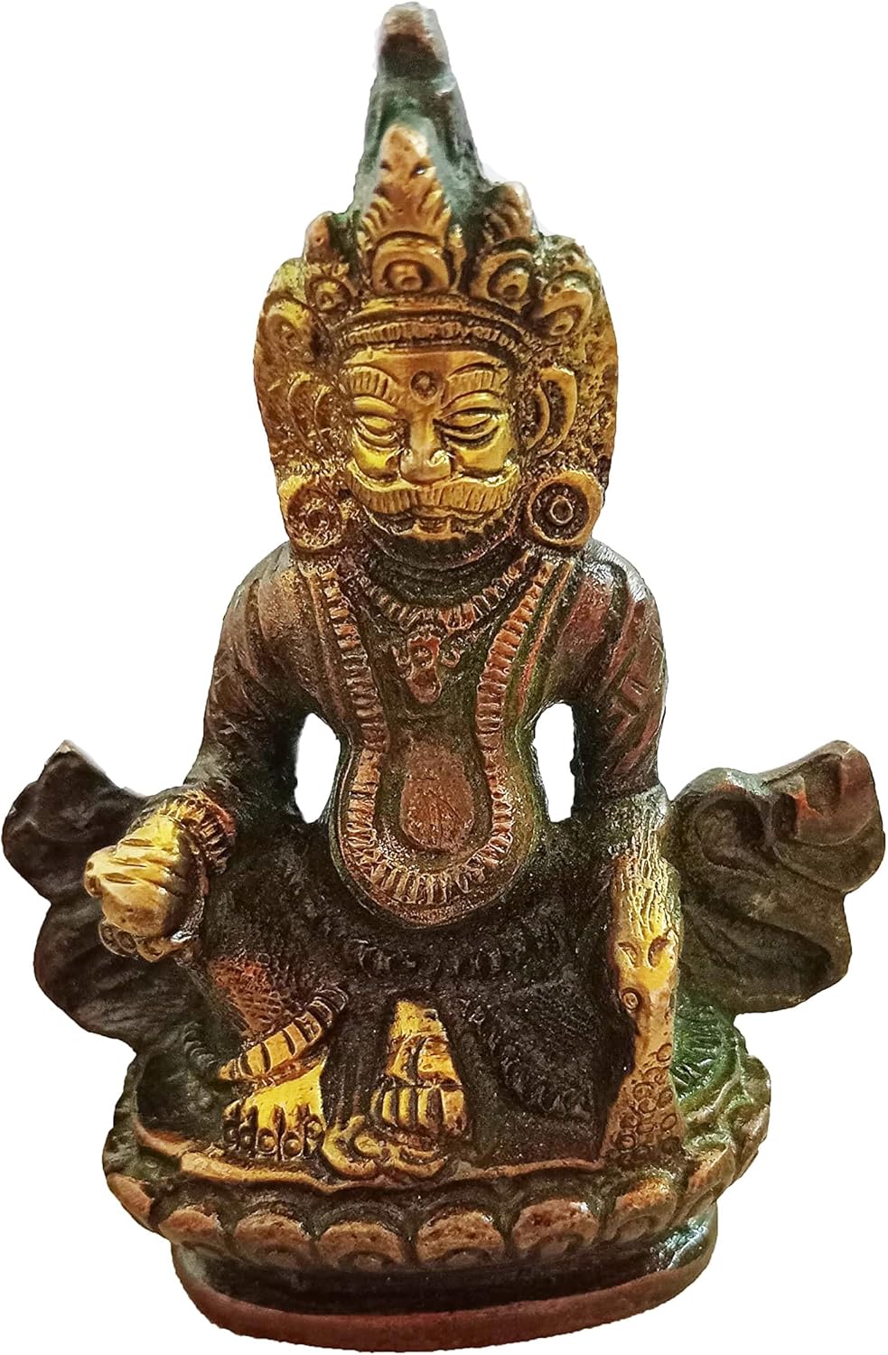 Parijat Handicraft Brass Kubera Statue Wealth God Decor
