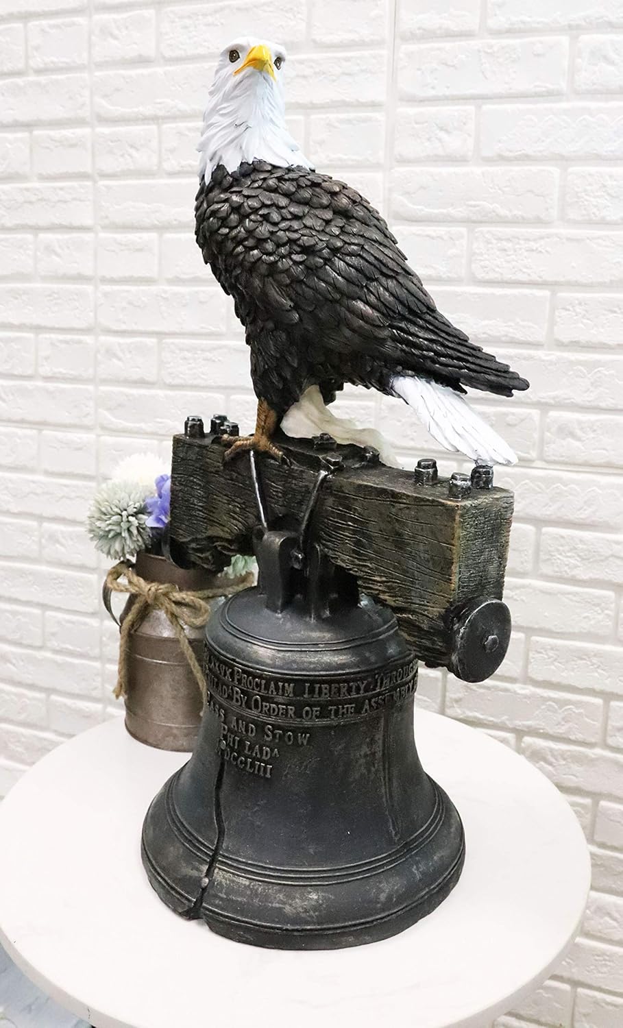 Ebros Gift 20 Tall Liberty Bell Eagle Home Decor Statue