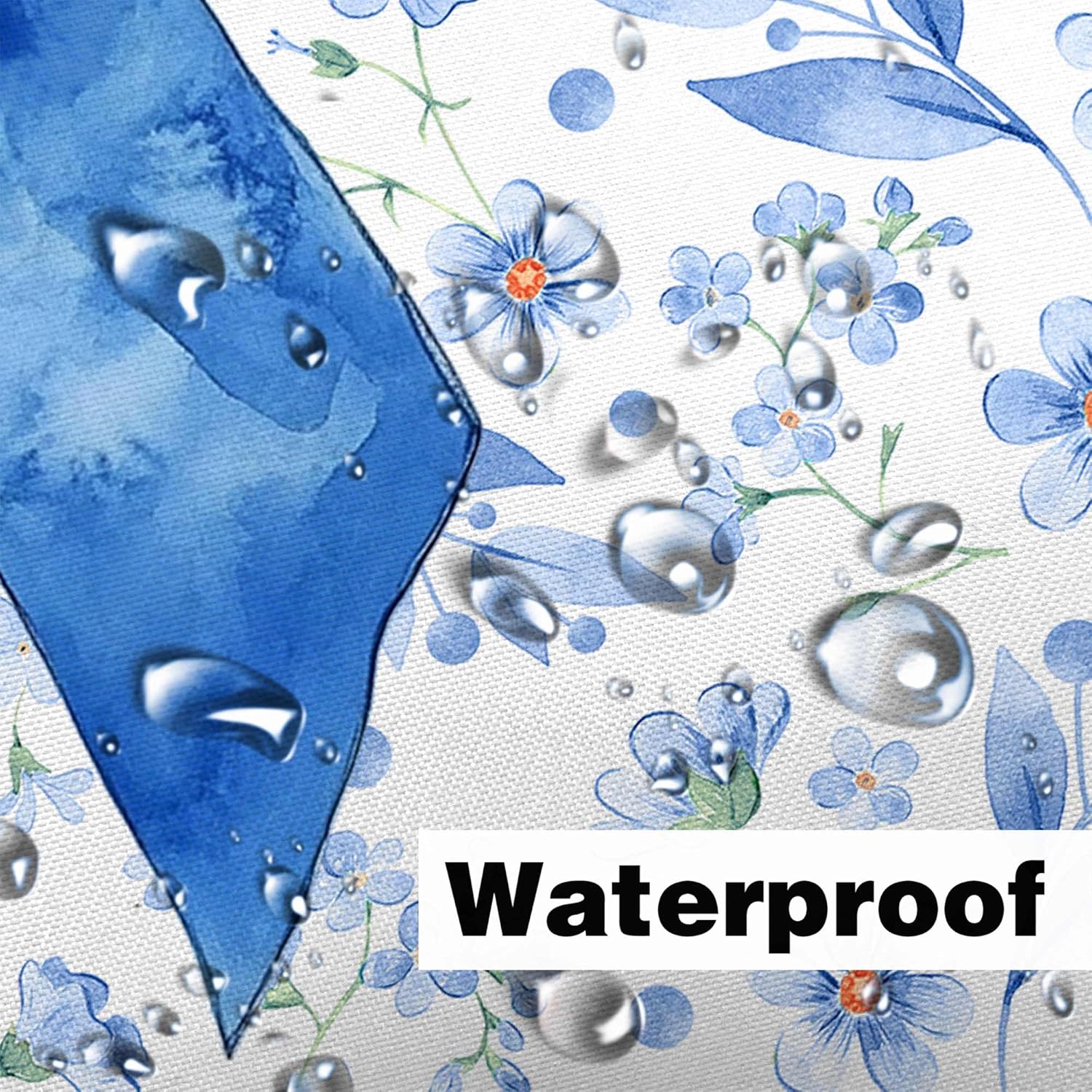 Blue Bow Shower Curtain Set 72x72in
