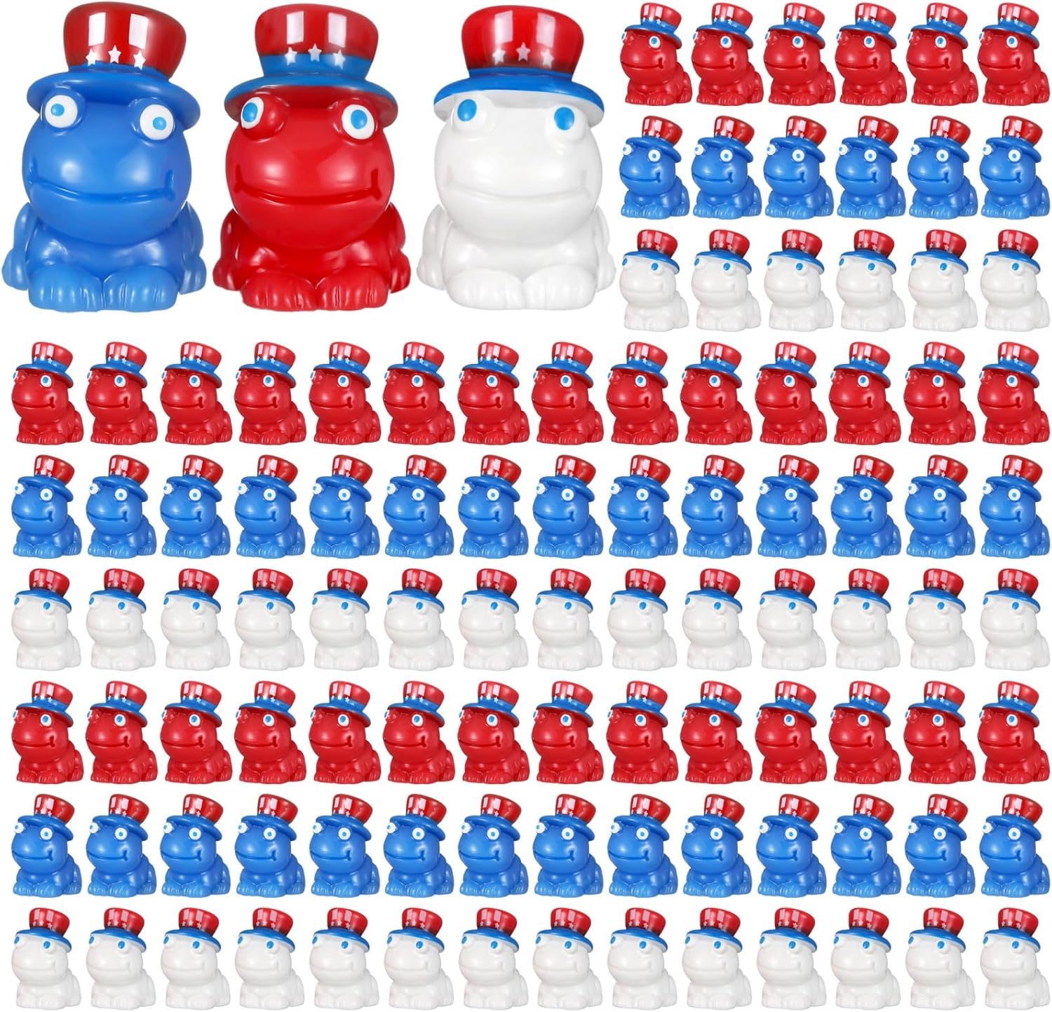 50 Pcs Mini Resin Frogs Patriotic Decor