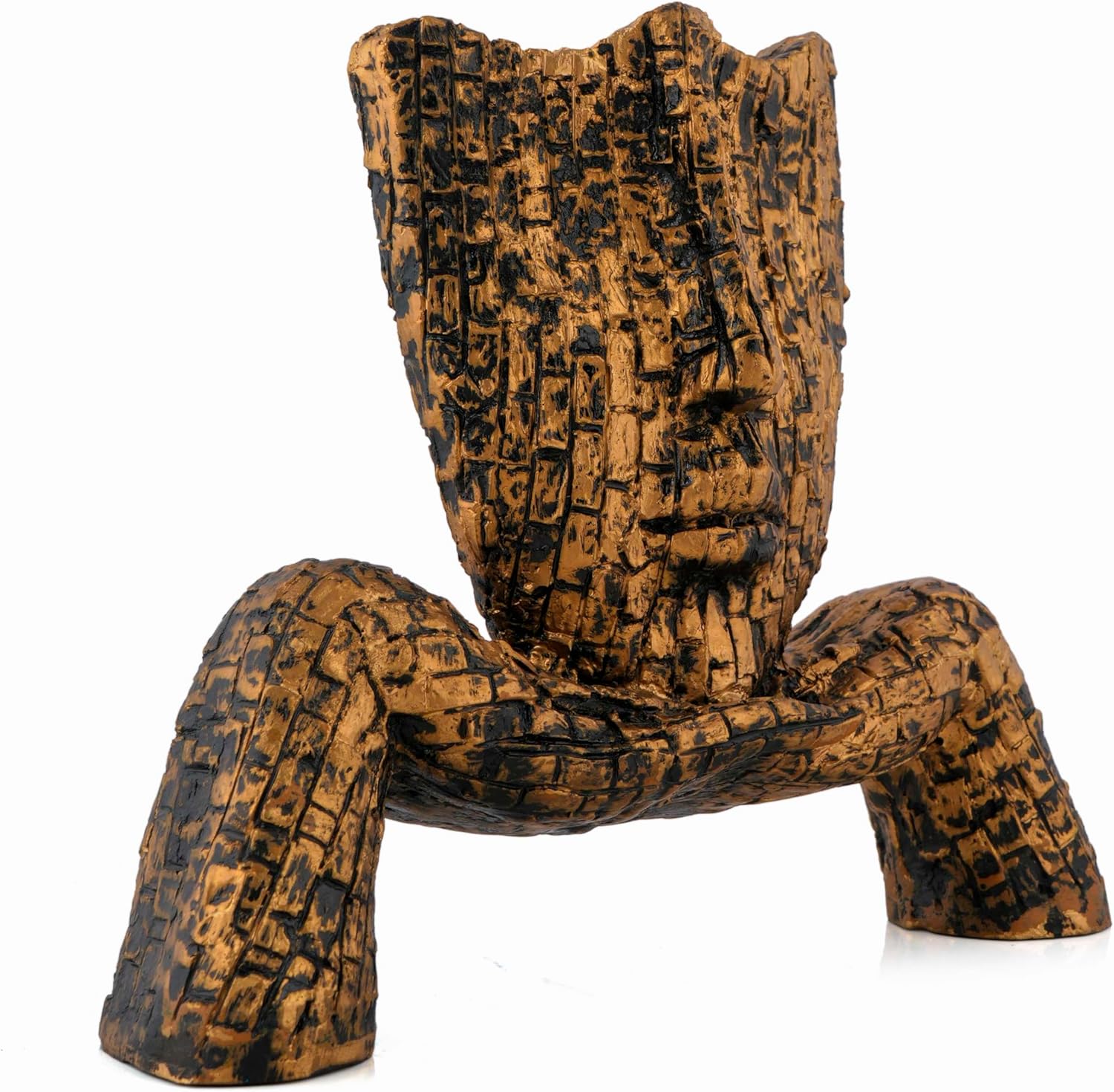 Poly-Resin Abstract Human Face Sculpture for Home Decor