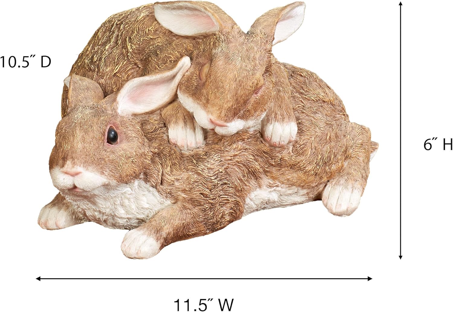 Touch of Class Playful Buddies Bunny Sculpture - White Tawny
