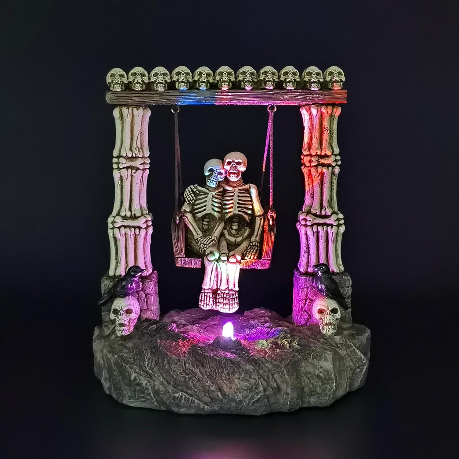 JORAE Swinging Skeleton Couple LED Decor