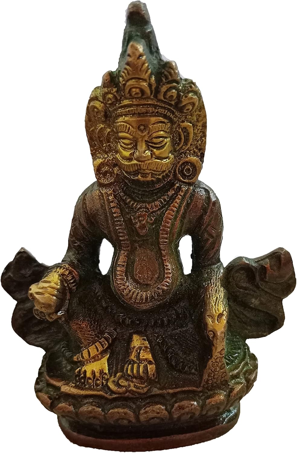 Parijat Handicraft Brass Kubera Statue Wealth God Decor