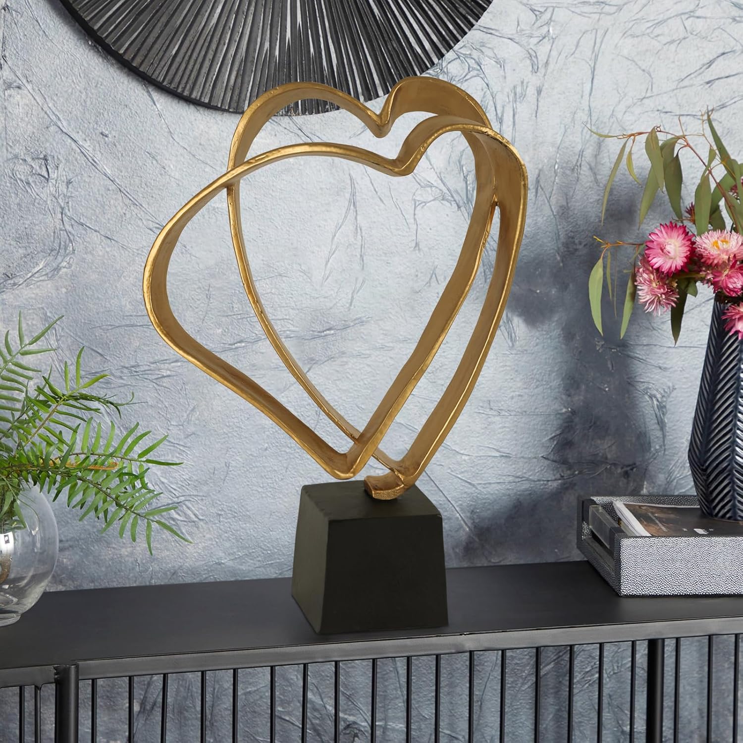 SUJUN Two Hearts Iron Sculpture Anniversary Gift 1