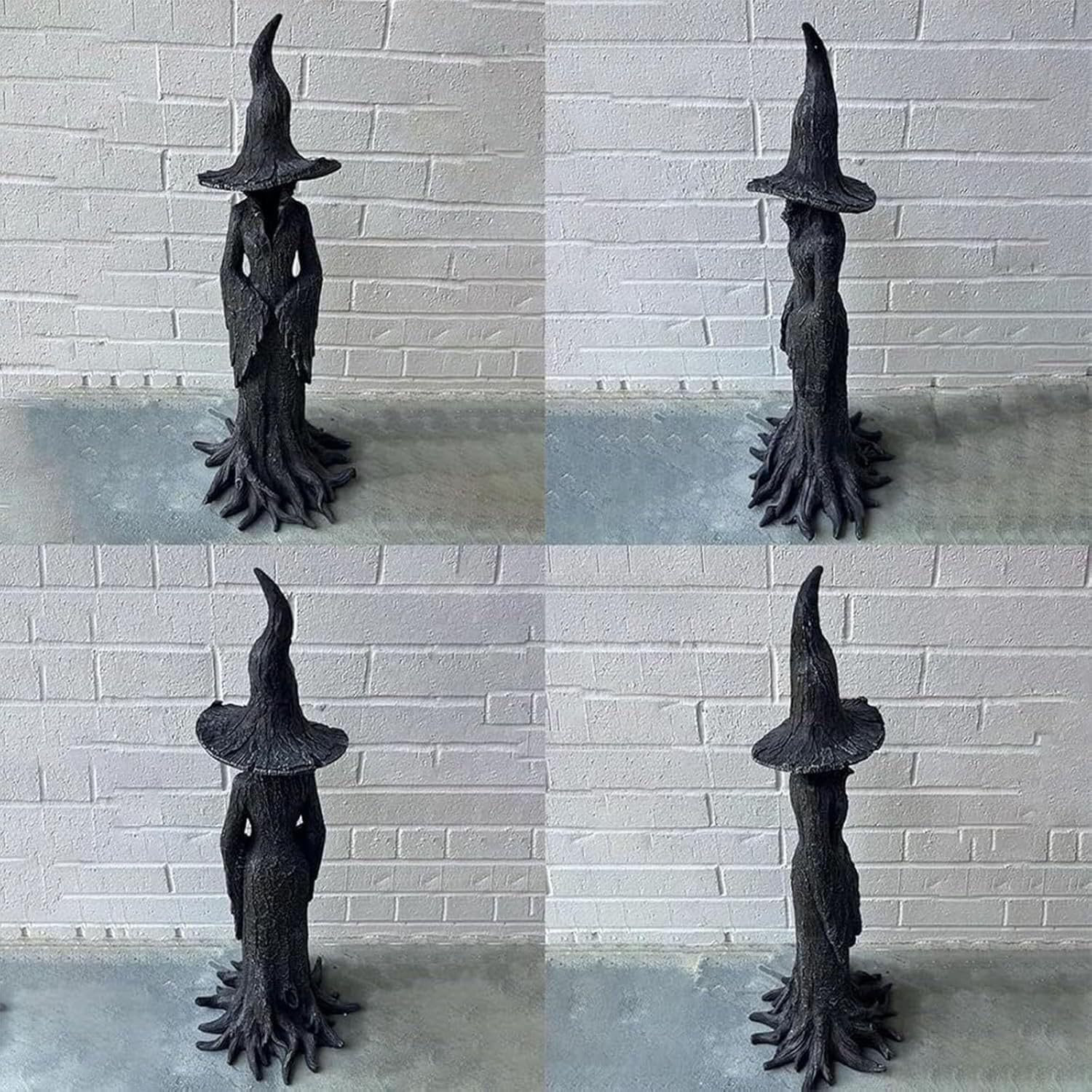Gothic Halloween Witch Statue - 787in Black Resin Decor