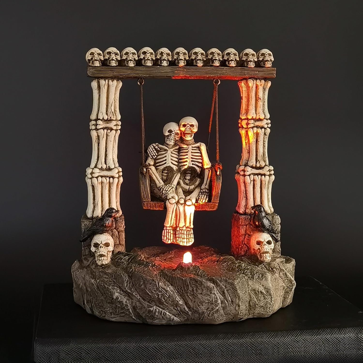 JORAE Swinging Skeleton Couple LED Decor