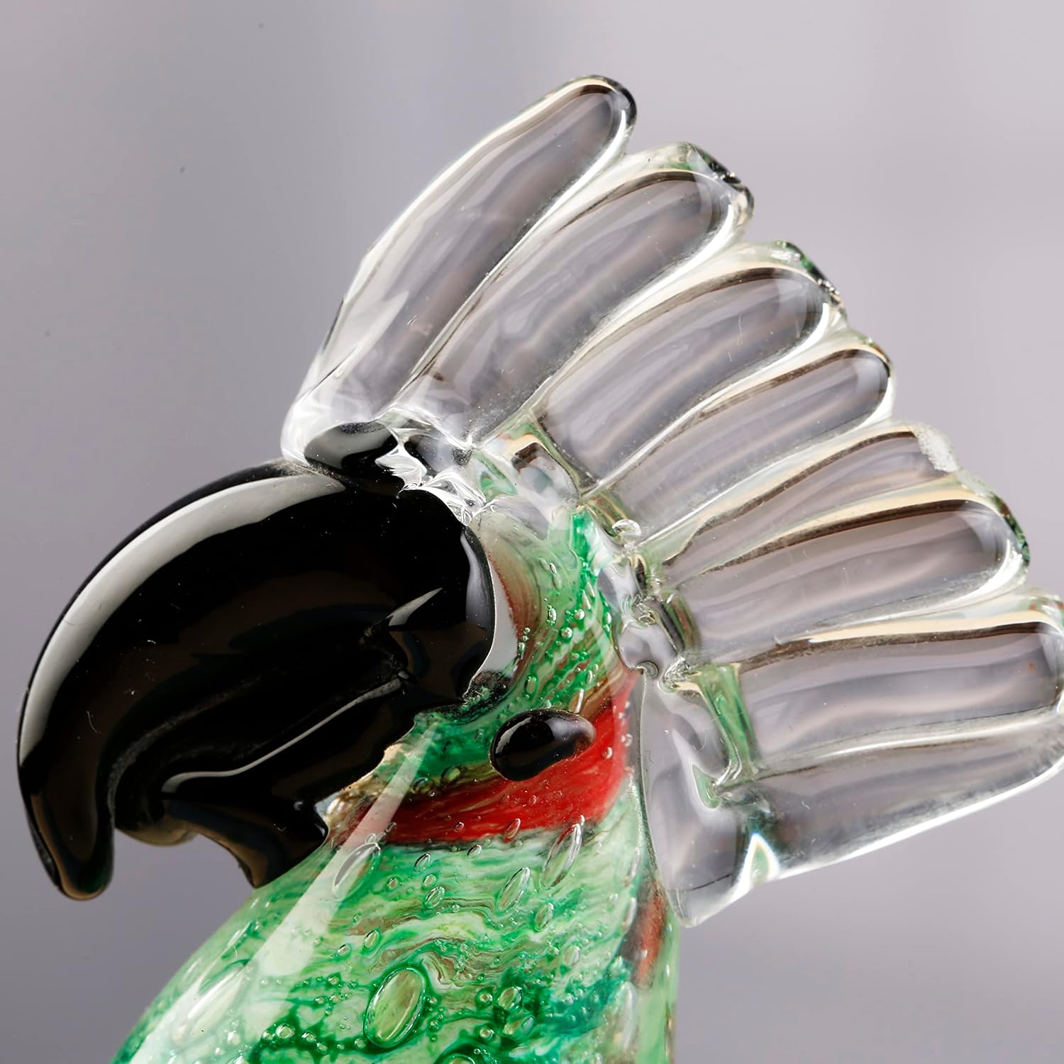 Yao Yuan Handmade Murano-Style Glass Bird Statue Decor
