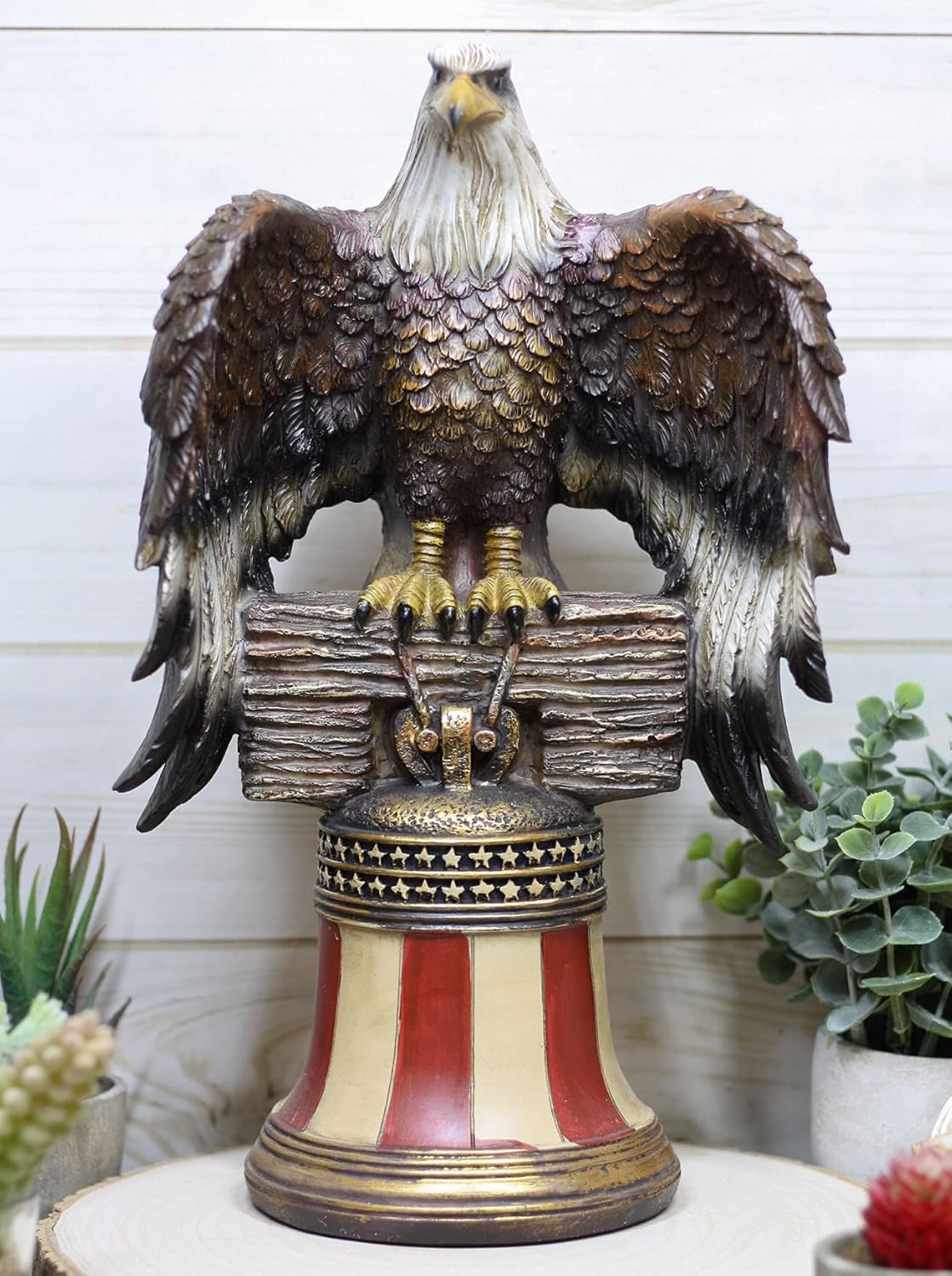 Ebros Independence Day Liberty Bell Eagle Decor Figurine