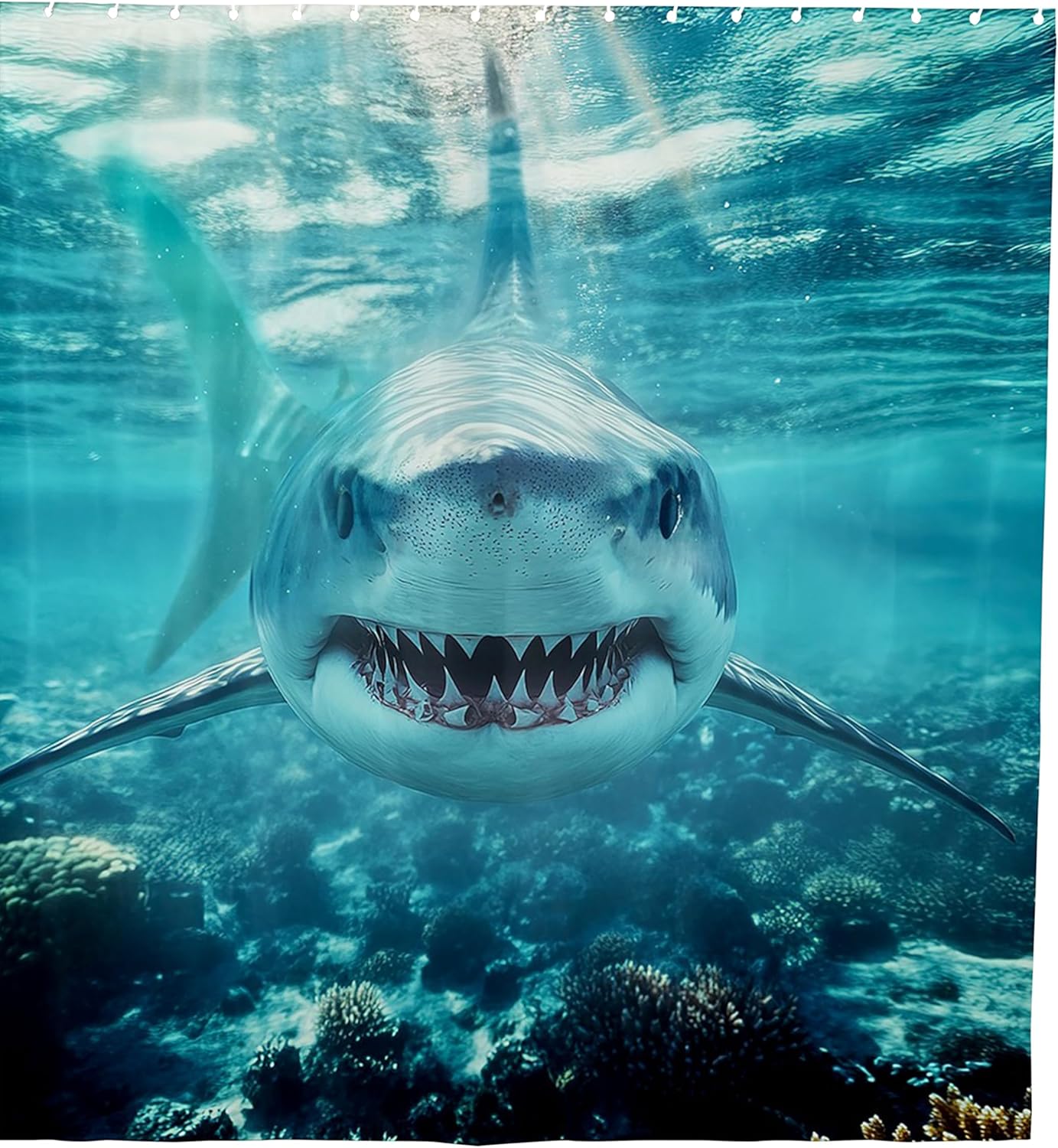 Shark Shower Curtain Set with Hooks