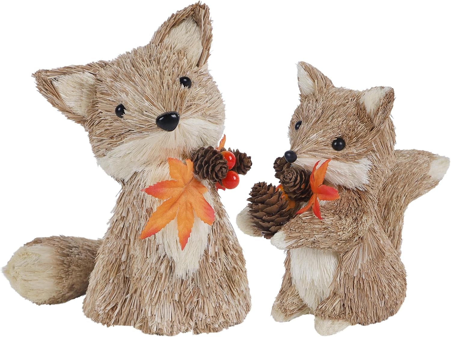 winemana Sisal Fox Fall Decor Set of 2
