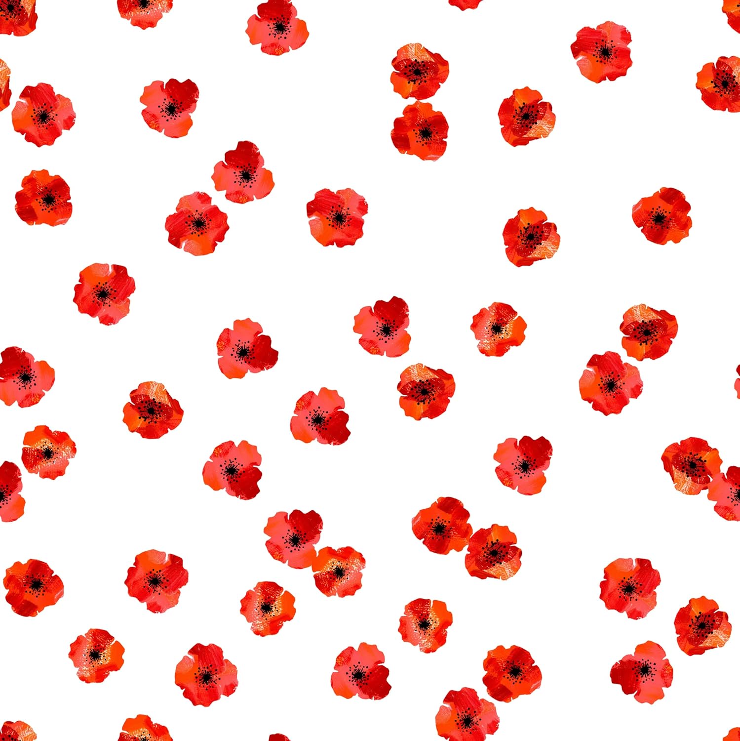 SafetyMat Non-Slip Bathtub Mat with Poppy Red Design