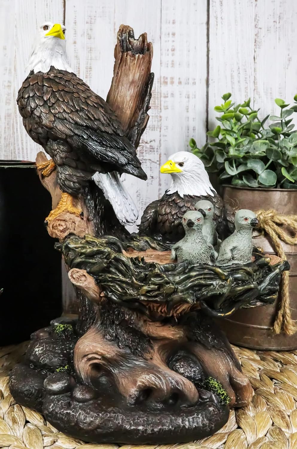 Ebros Gift Wildlife Bald Eagle Family Statue 12 Inch