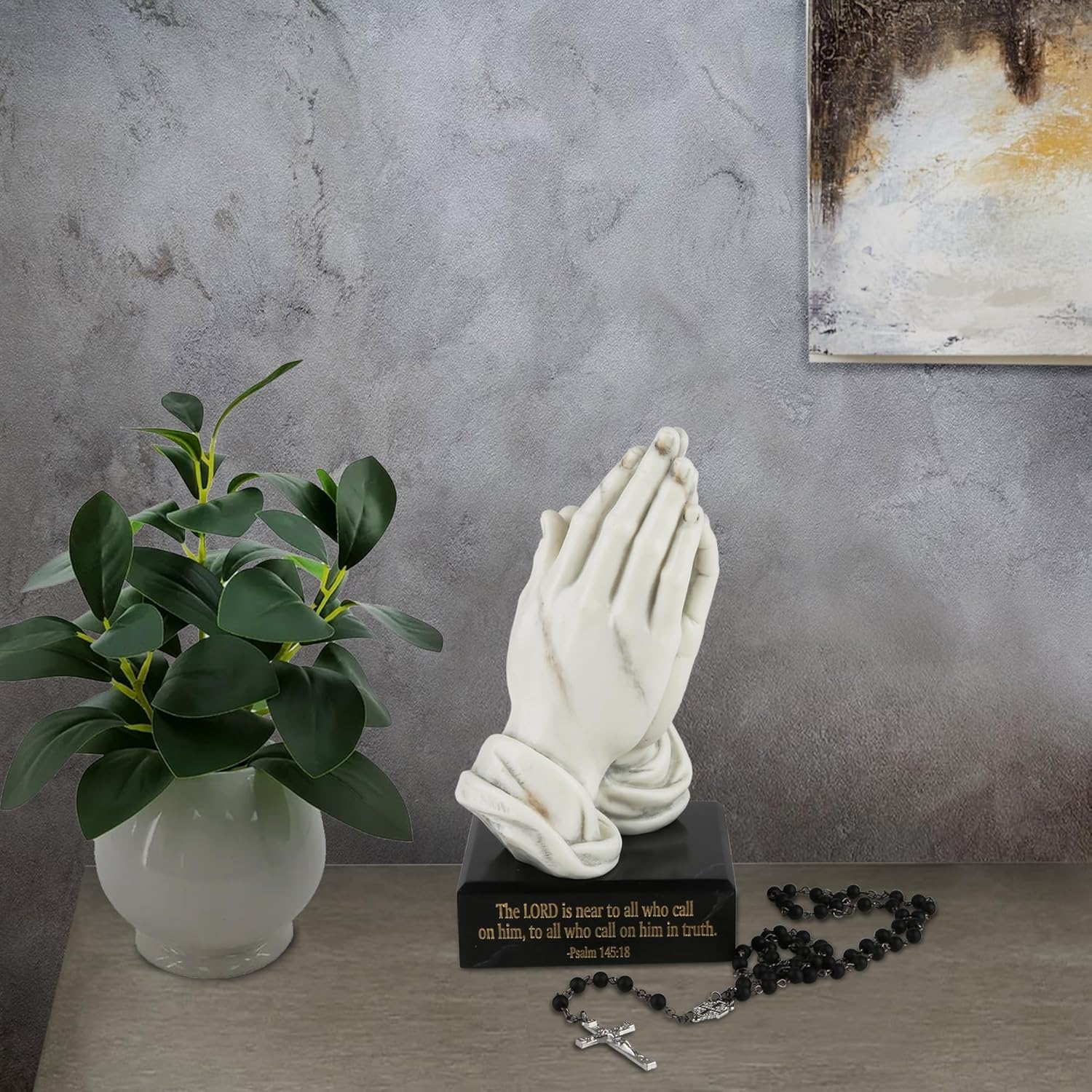 Praying Hands Statue 8inch Marble Finish Religious Sculpture