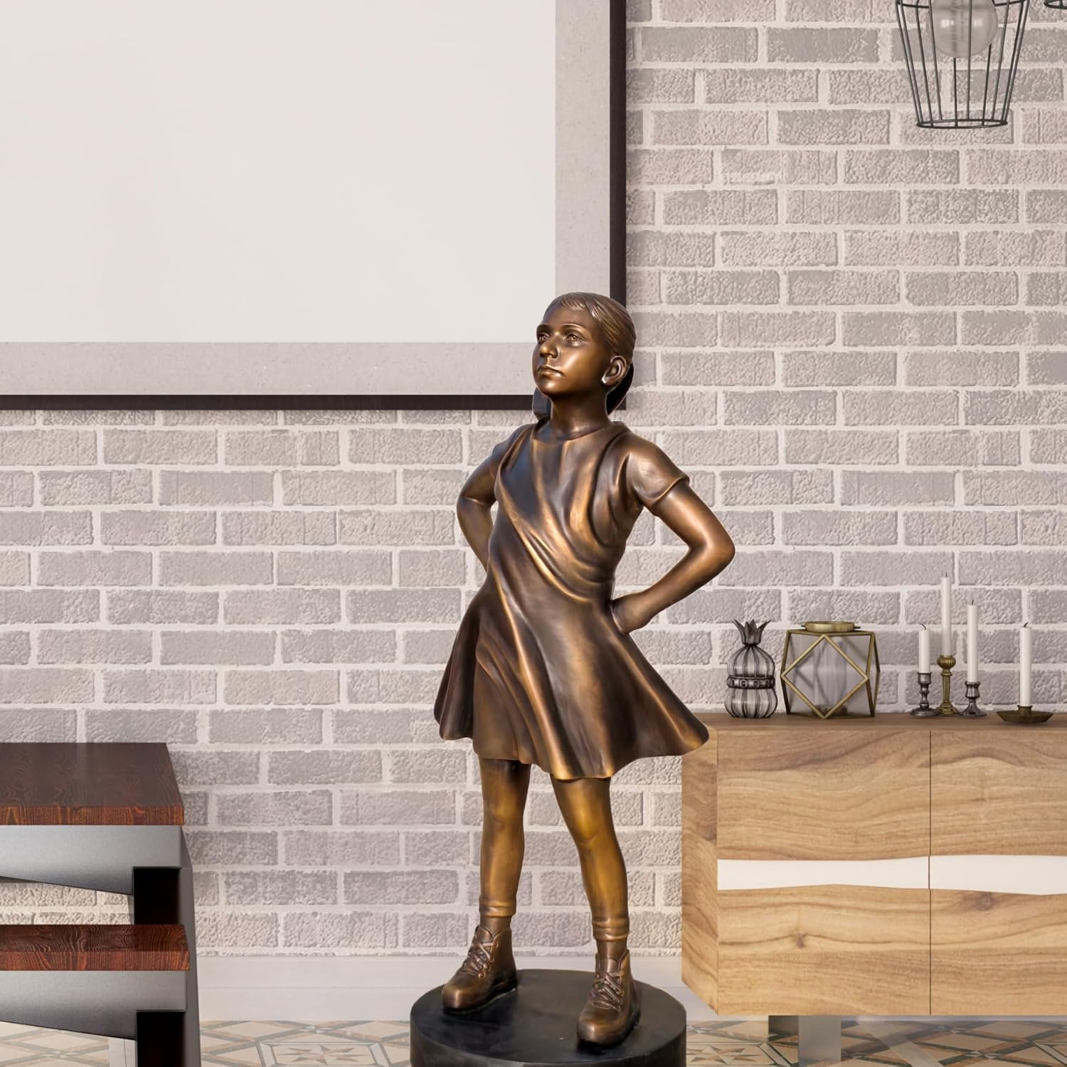 Fearless Girl Bronze Sculpture - Large Wall Street Artwork Replica