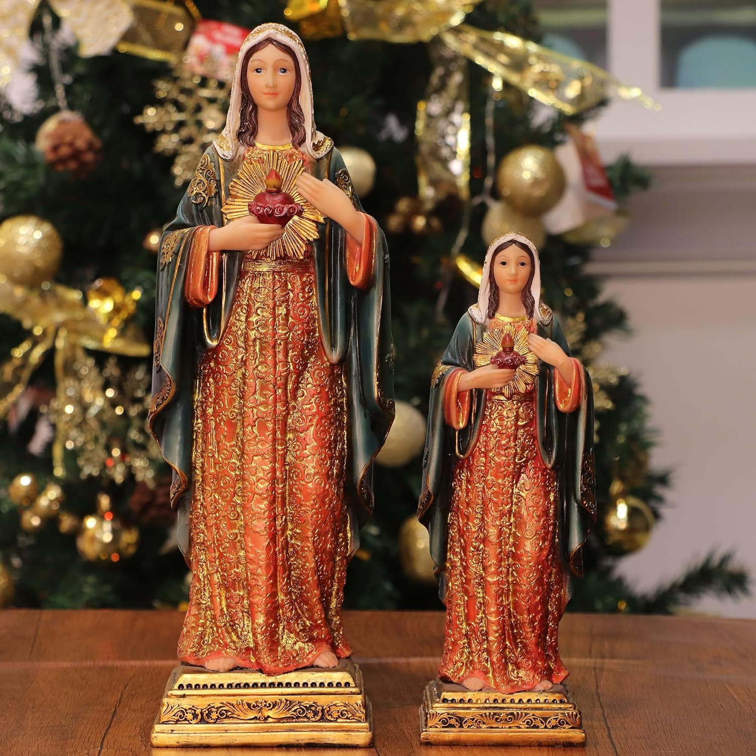 Zayton Virgin Mary Statue Resin Sculpture 8 Inch