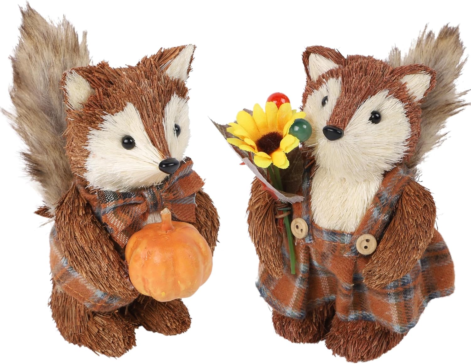 Winemana 2 Pack Fall Decor Sisal Fox Figurines