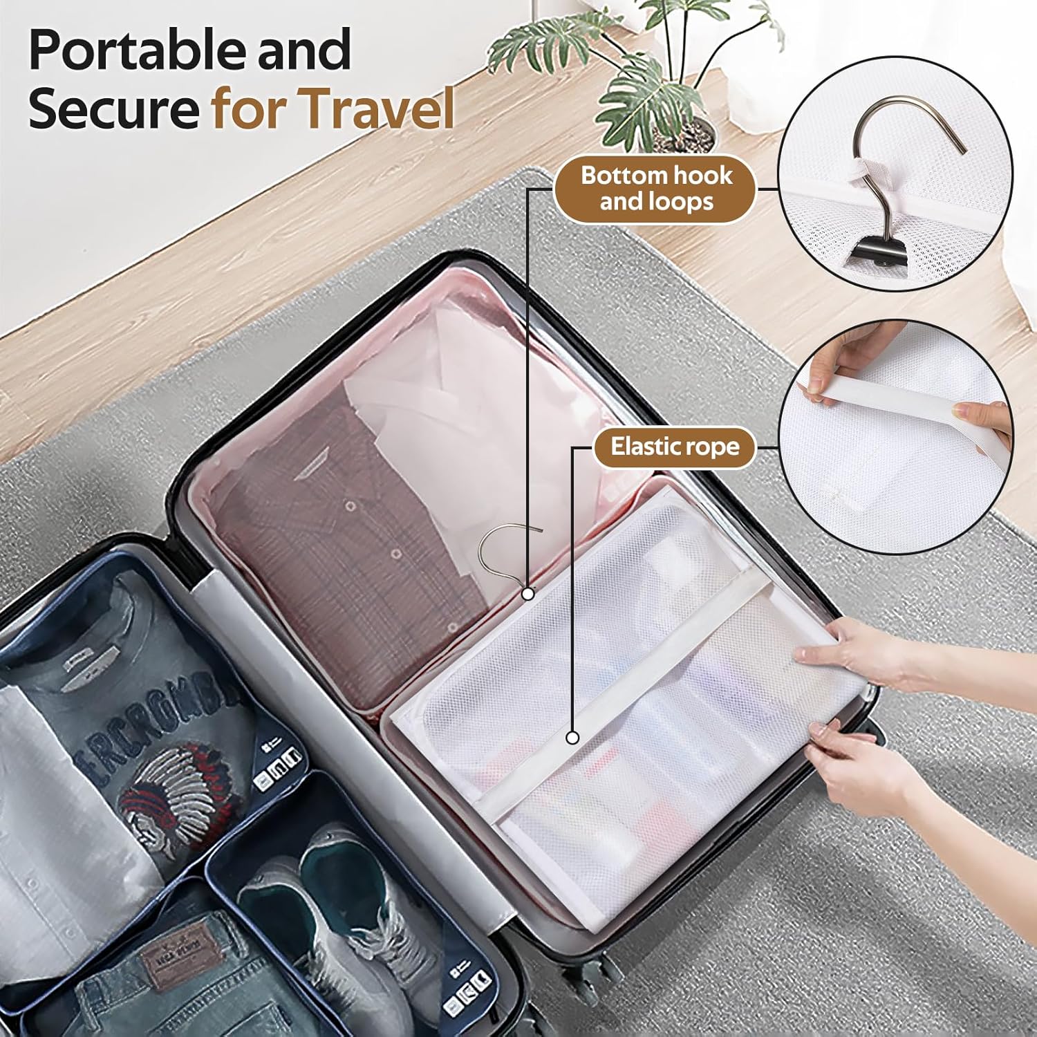 MISSLO Shower Caddy 5 Pockets Hanging Organizer