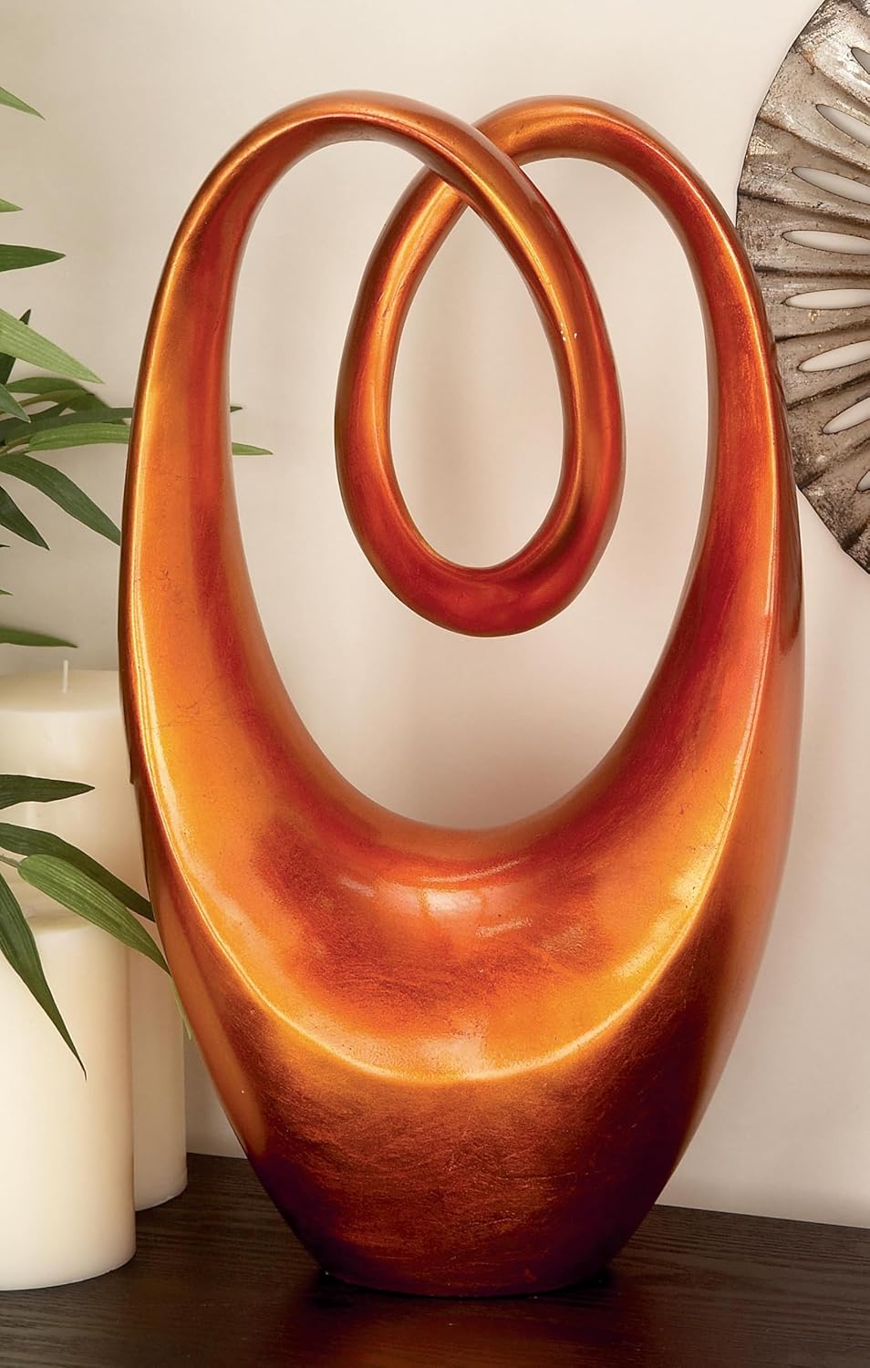 Deco 79 Polystone Swirl Decor Statue Orange