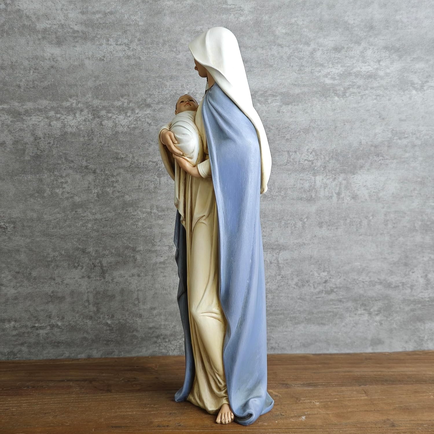 BC Catholic Madonna with Child Statue 1275 Inch Hand Painted Classical Renaissance Sculpture