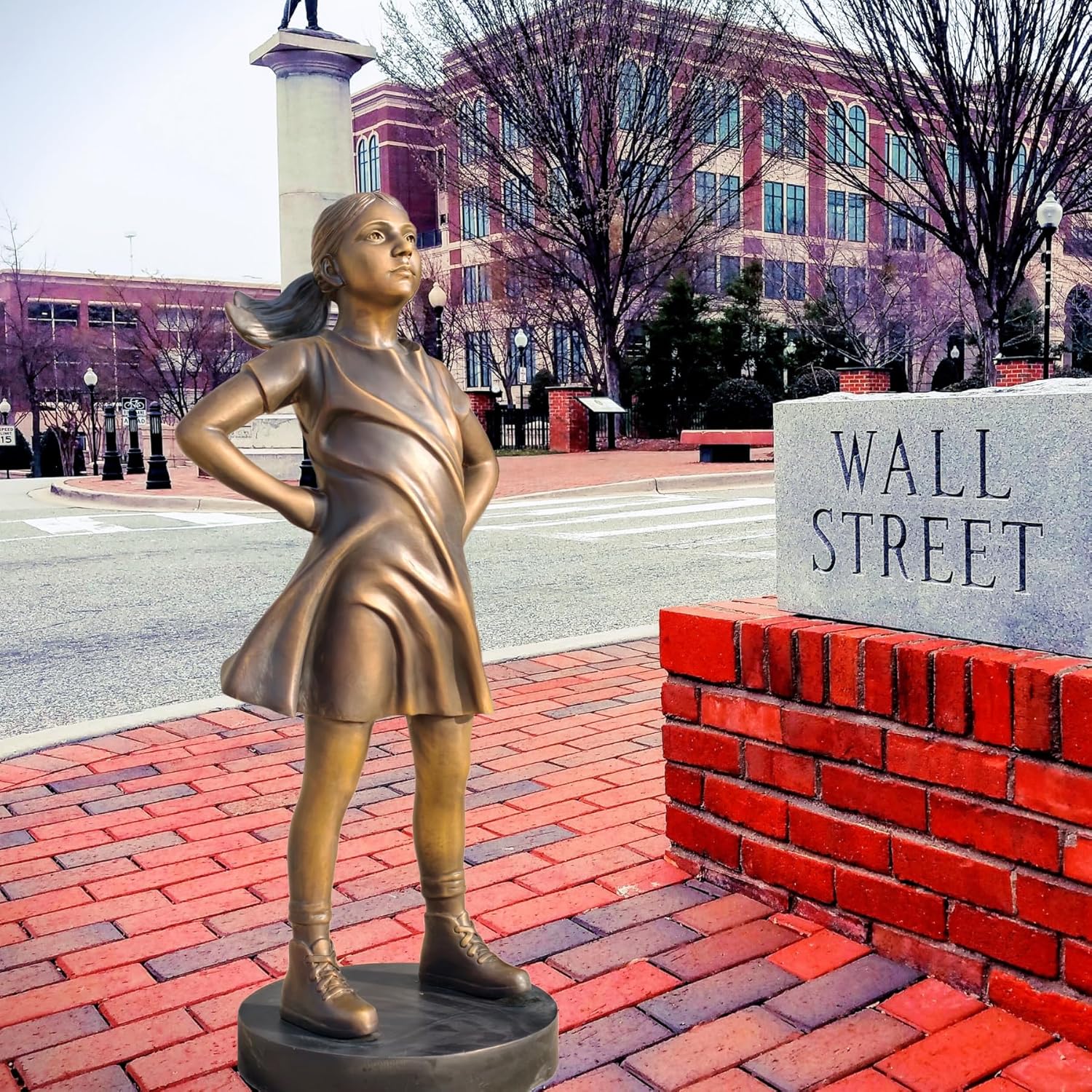 Fearless Girl Bronze Sculpture - Large Wall Street Artwork Replica