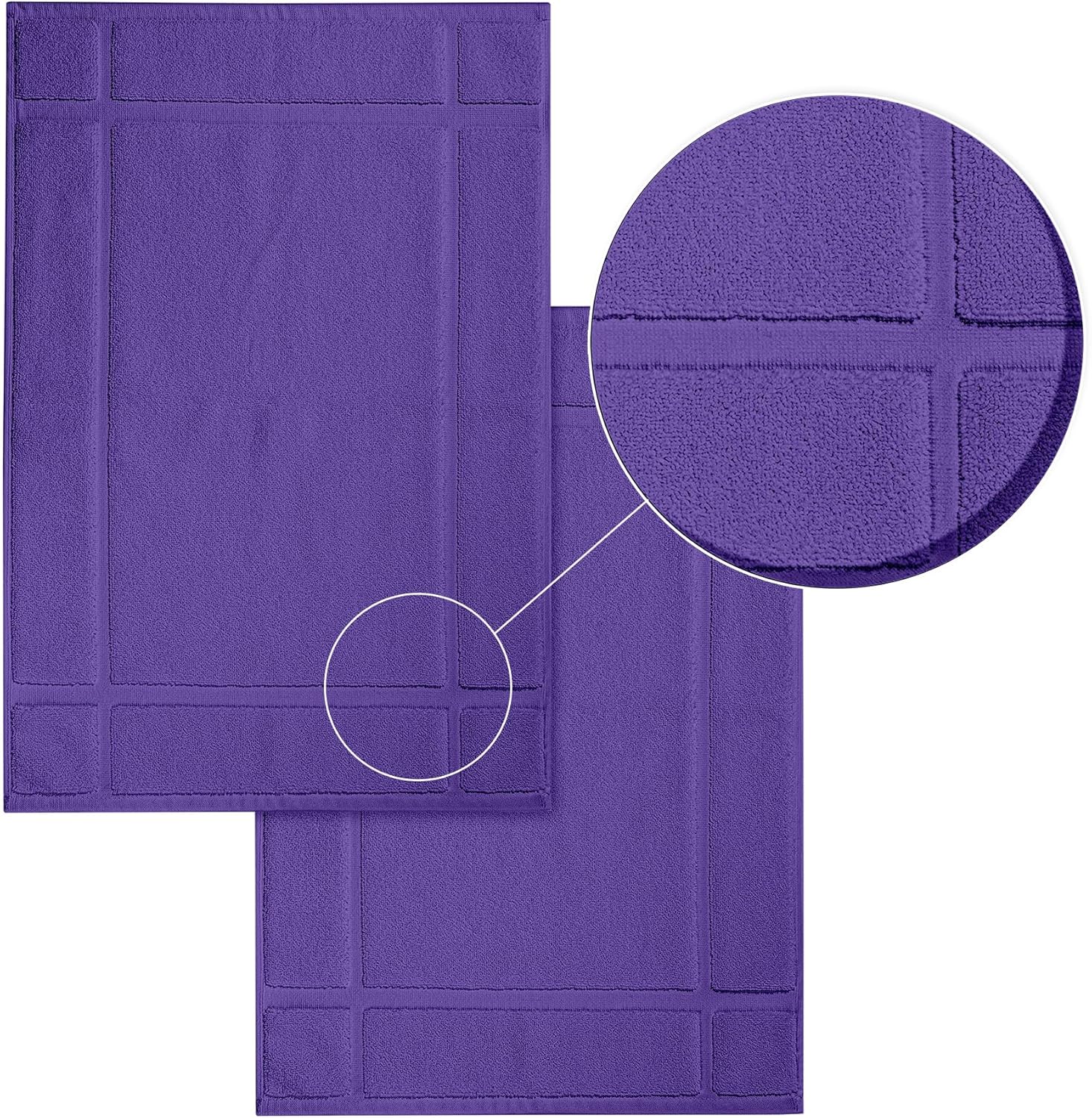 Ample Decor Cotton Bath Mat - 34x20 Inches Purple