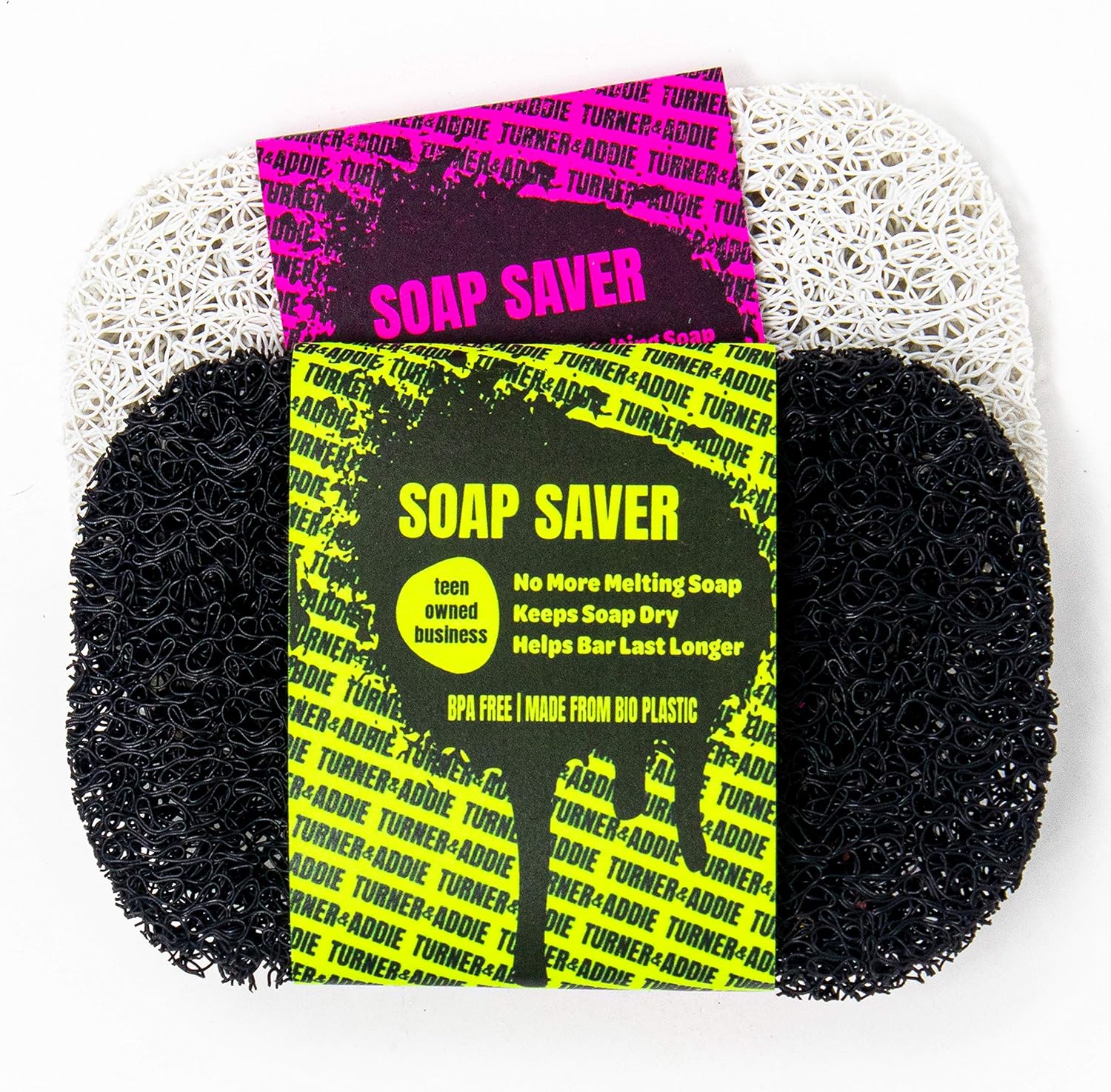 Turner and Addie Soap Savers 2PK White Black