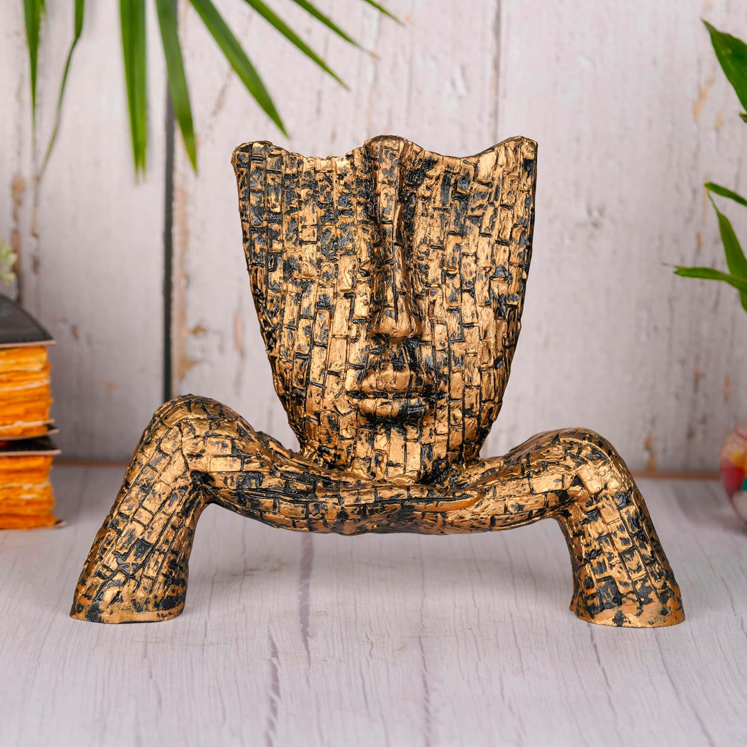 Poly-Resin Abstract Human Face Sculpture for Home Decor