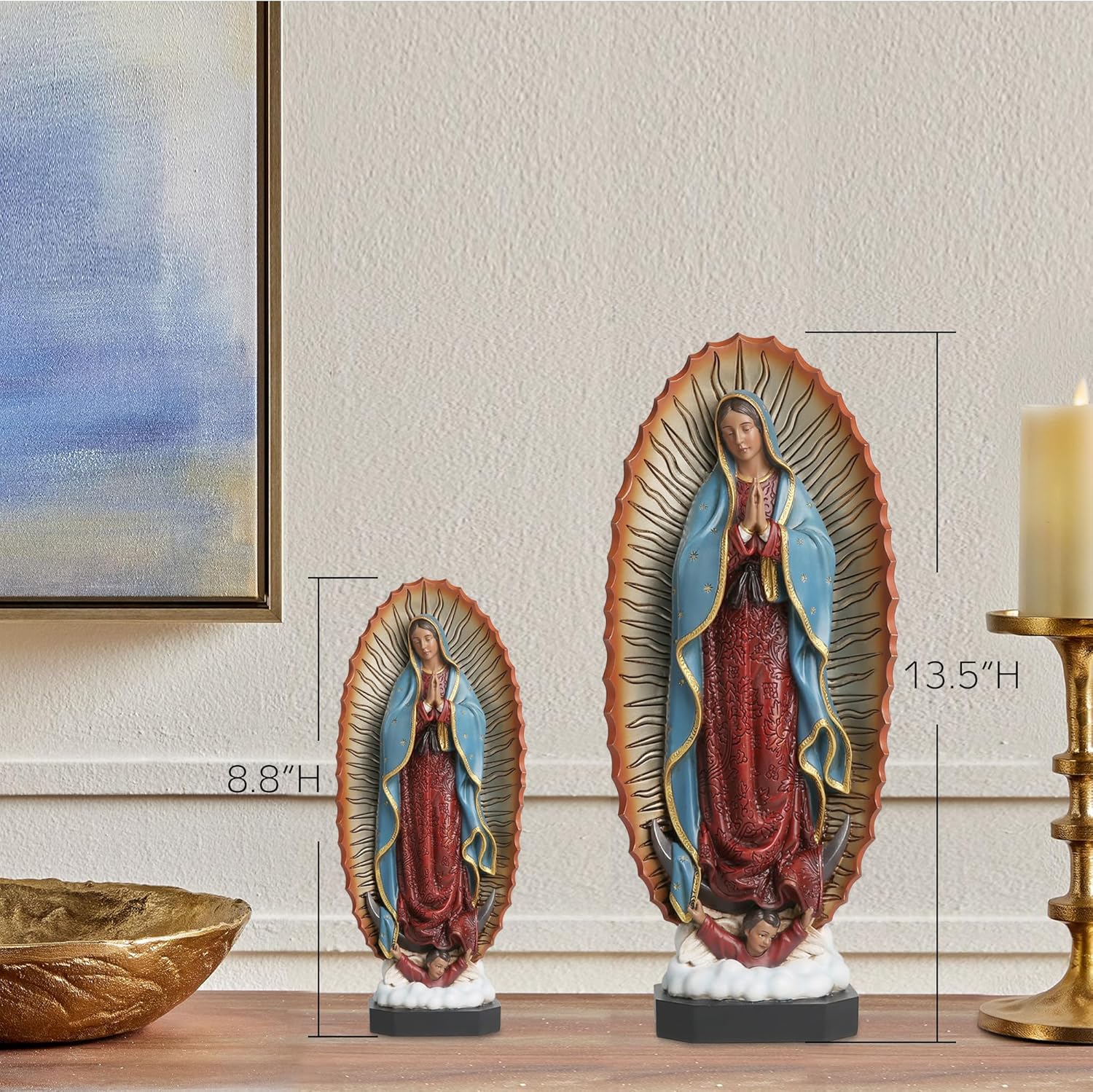 Our Lady of Guadalupe Statue - 135 Inches Hand Painted Religious Sculpture