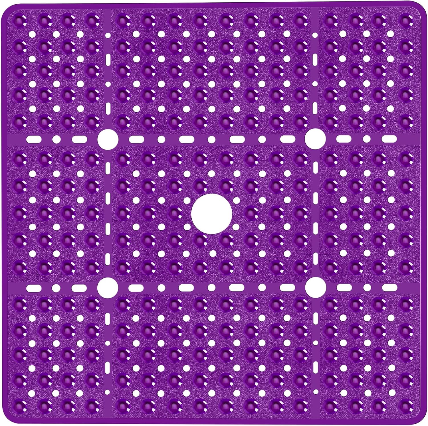 Naoloture Large Purple Square Non-Slip Shower Mat 27x27 Inch