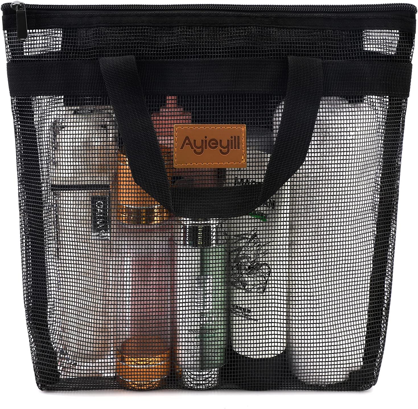 Ayieyill Portable Shower Caddy with Zipper - Black