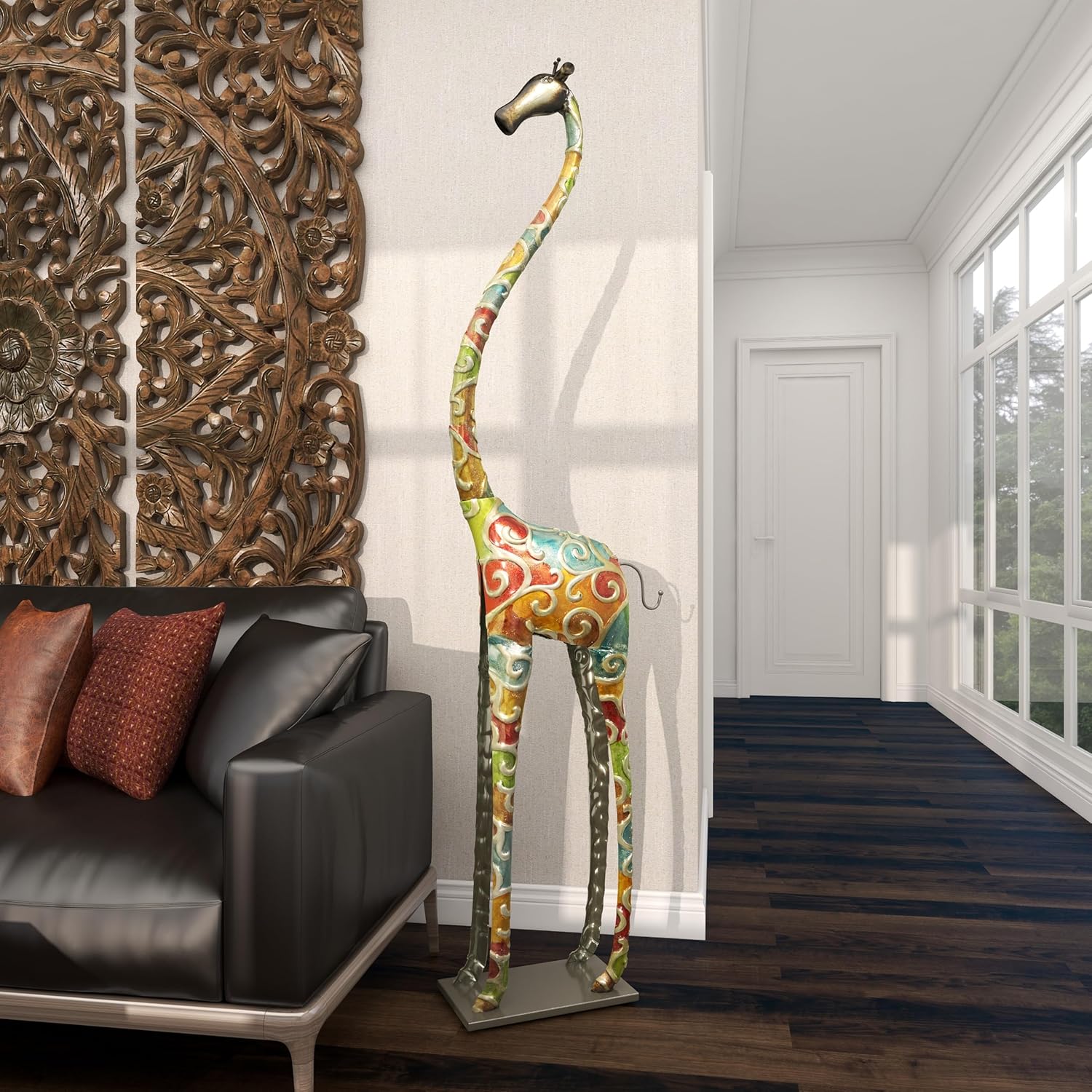 Deco 79 Metal Giraffe Decorative Statue