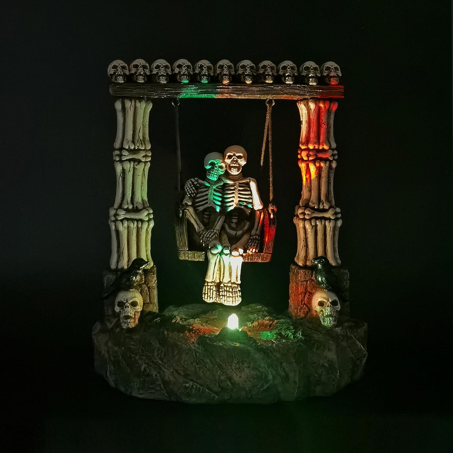 JORAE Swinging Skeleton Couple LED Decor
