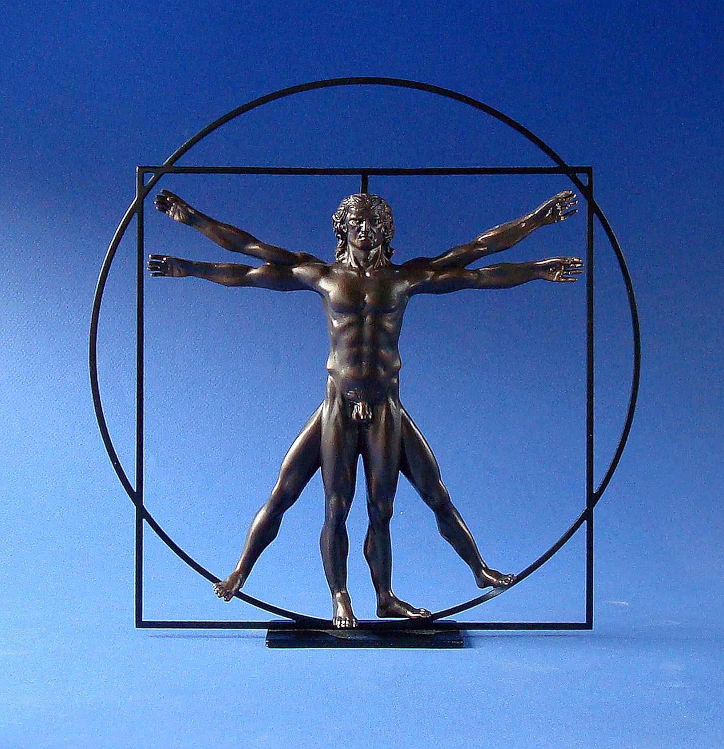 Parastone DaVinci Vitruvian Man Sculpture - Bronze Resin